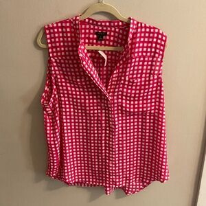 NWT Silk Pink & White Shirt - Ann Taylor